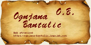 Ognjana Bantulić vizit kartica